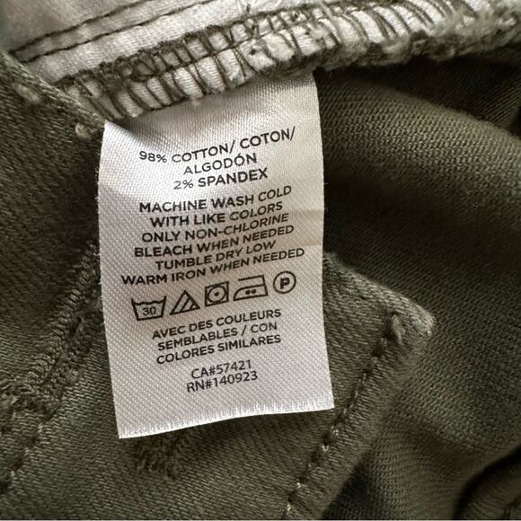 Loft Pants Army Green Stretch High Rise High Waisted Tapered Ankle Pants Size 12 - Picture 11 of 12